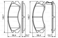 Дисковые тормозные колодки, передние Bosch 0 986 424 523